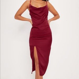 Satin slit dress